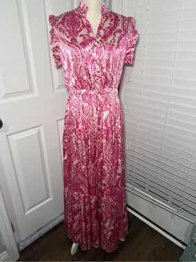 Pinch PAISLEY RUFFLE TIERED MAXI DRESS Large